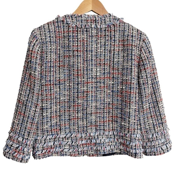 Ted Baker Tweed Fringe Full Zip Jacket Sz 3 - Picture 5 of 13